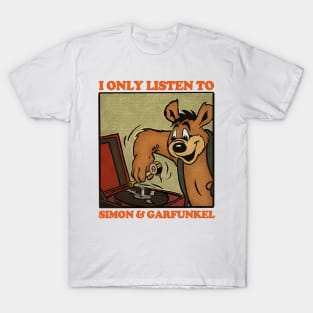 I Only Listen To Simon & Garfunkel / Retro Comic Design T-Shirt